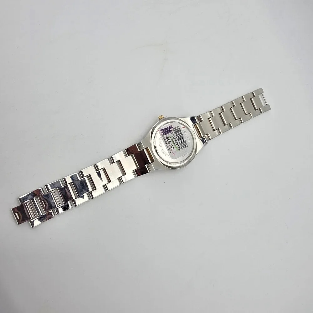 New! CHICO'S Watch Navy Blue Dial Gold Silver Tone Band New With Tags FREE‎ $HIP